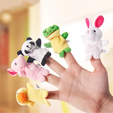 Animal Finger Puppets Soft Plush Cartoon Toddler Storytelling Educational Toy Early Learning For Kids