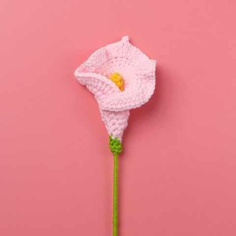Handgemaakte Gehaakte Calla Lelie Kunstbloem Gebreid Garen Faux Calla Lelie Boeket Voor Thuis Kantoor Bruiloft Feest Decoratie Fotografie Props