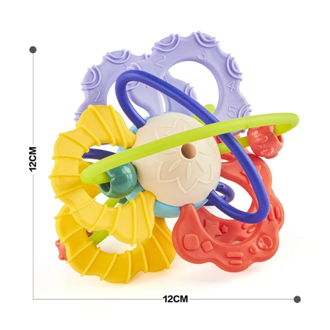 Baby Manhattan Ball Teether Rattle Toy Colorful Soft Rubber Sensory Hand Grab Ball Educational Training Toy For Infant