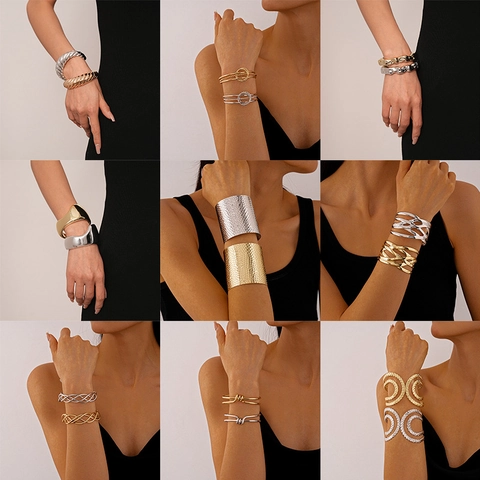 Geometrische Onregelmatige Open Manchet Armband Metaal Getextureerde Statement Minimalistische Bangle Sieraden Voor Dames
