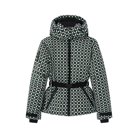 Damen Skianzug Mit Geometrischem Druck Kapuzenjacke Und Wasserdichte Hose Outdoor Wintersport Streetwear