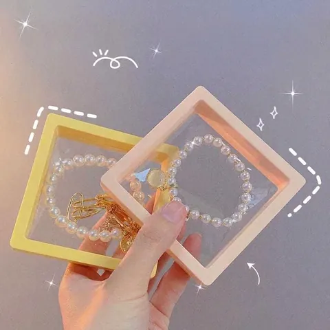Pe Film Suspension Jewelry Display Box Floating Storage Case Dustproof Transparent Drawer Packaging Necklace Earring