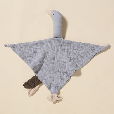 Baby Security Blanket Soothing Towel Soft Cotton Muslin Goose Shape Breathable Sleep Aid Newborn Infant Toy