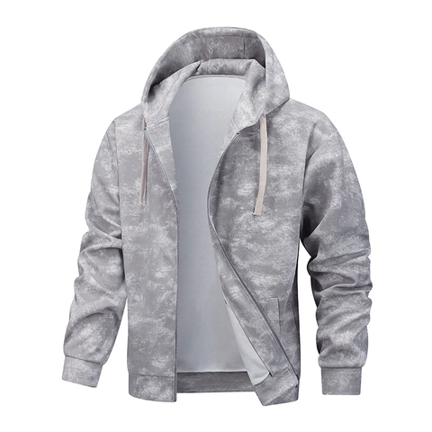 Men High Street Acid Wash Hoodie And Sweatpants Outfit Vintage Marble Tie-Dye Loose Fit Hooded Zipper Sweatshirt Casual Sporty Clothing