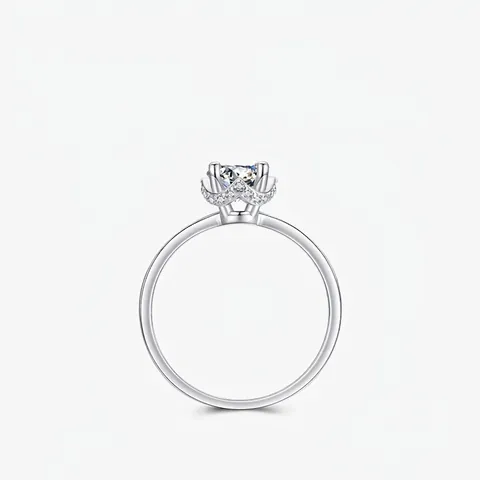 Zirkonia Solitärring 925 Sterlingsilber 4-Krallen Kronenfassung Verlobungsschmuck Damen