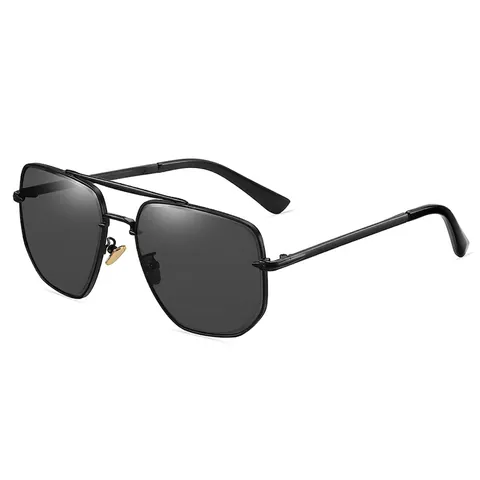 Occhiali da Sole Aviator per Uomo Donna Doppio Ponte Montatura in Metallo Quadrata Geometrica Lenti Sfumate Occhiali UV400