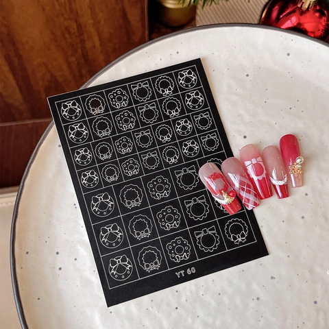 Weihnachtsserie Nagelaufkleber Elch Schneemann Weihnachtsbaum Handschuhe Muster Selbstklebende Nagelkunst Dekorationen Für Festliche Party Damen Maniküre