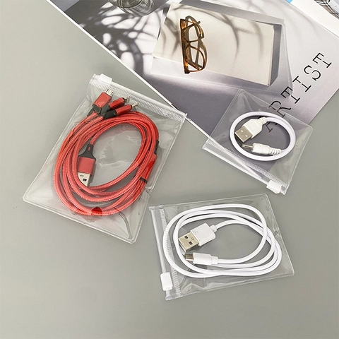 Sacchetti Di Immagazzinaggio In PVC Trasparente Pochette Con Cerniera Per Cavi Dati Gioielli E Piccoli Oggetti Organizzatore Impermeabile Chiaro