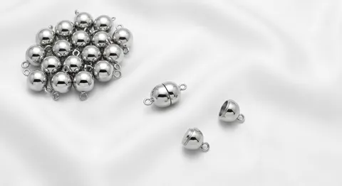 Magnetic Ball Clasps Stainless Steel Jewelry Connectors For DIY Bracelet Necklace Making Mirror Polished Round Magnet Buckle