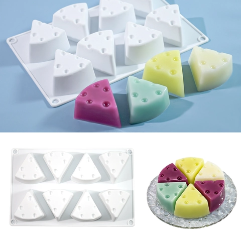 Stampo In Silicone Multi Cavità Forma Di Formaggio Triangolare 3D Mousse Torta Strumento Da Forno DIY Sapone Candela Resina