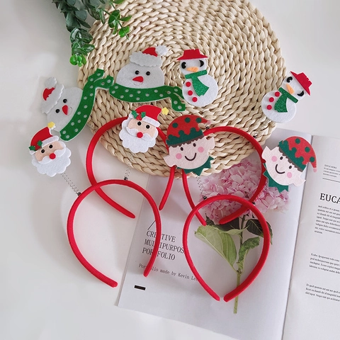 Weihnachts Stirnband Stoff Kunststoff Feder Filz Weihnachtsmann Schneemann Rentier Baum Party Haar Accessoires Für Kinder