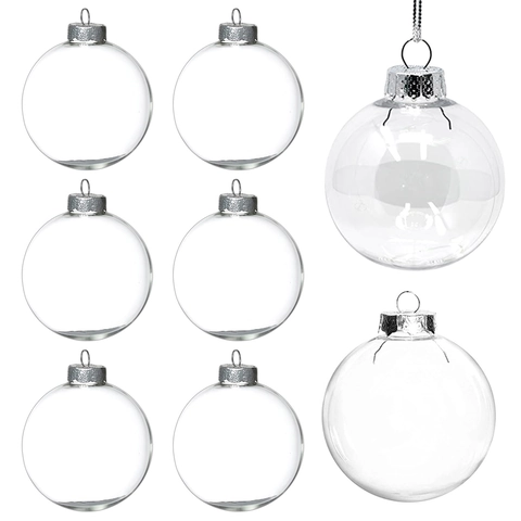 Kerstballen Ornamenten Van Plastic PET Transparant Irriserend Onbreekbaar Hangende Decoratie Voor Boom Feest
