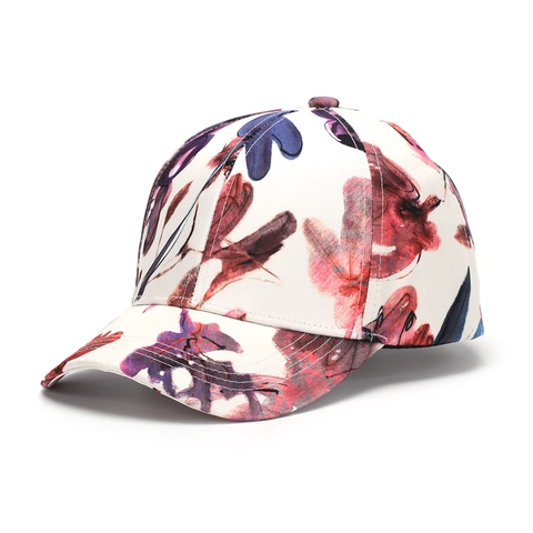 Honkbalpet Met Bloemenprint Vlinder Polyester Verstelbaar Ademend Zonbescherming Outdoor Casual Sport Hoed