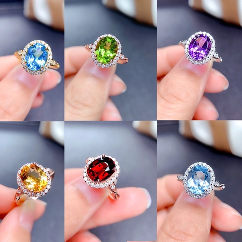 Vintage Oval Cut Rhinestone Halo Open Adjustable Ring For Women Copper Electroplated Finger Ring Wedding Party Jewelry Gift