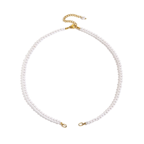 Collar Minimalista de Acero Inoxidable con Perlas Artificiales para Mujer Elegante Collar de Cadena con Cuentas Redondas Ajustable