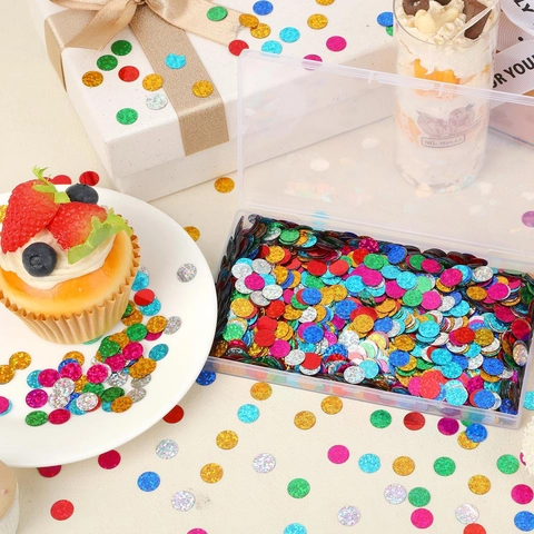 Coriandoli Rotondi Colorati Paillettes Scintillanti Laser Olografiche In Plastica Per Decorazione Di Feste Compleanno Matrimonio