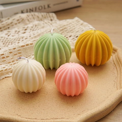 Candle Mold Spherical Ribbed Plastic DIY Scented Aromatherapy Geometrical Ball Shape Crafting Tool Home Decor