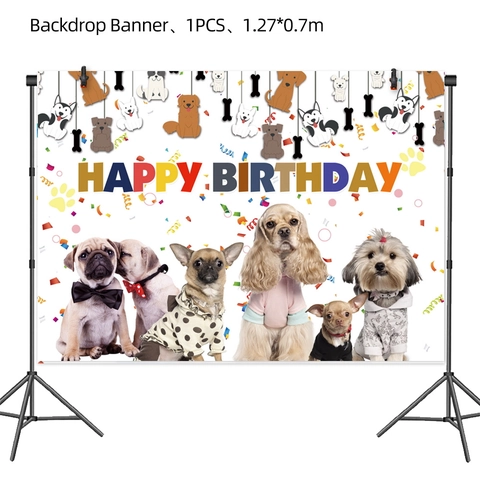 Hund Welpe Thema Geburtstag Party Zubehör Pappteller Tassen Servietten Tischdecke Hintergrund Banner Luftballons Kuchendeko