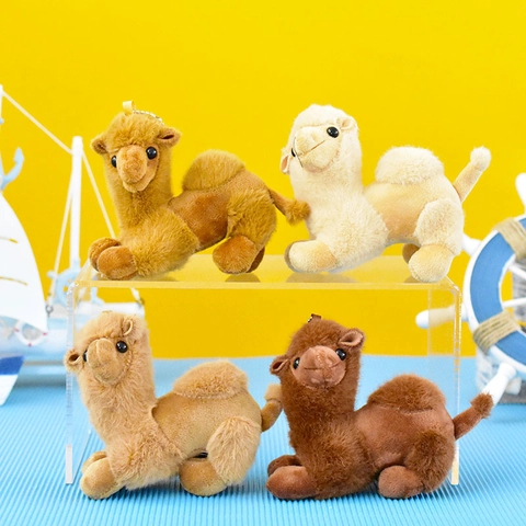 Desert Camel Plush Toy Keychain Soft Animal Bag Hanging Ornament Decorative Pendant Travel Souvenir Gift For Women Kids