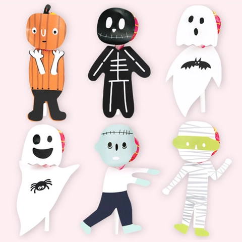 Cartoline Decorative Per Lecca-Lecca Di Halloween Cartone Animato Zucca Fantasma Mummia Porta Caramelle In Carta DIY Accessori Feste