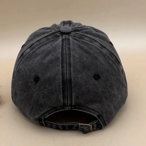 Berretto Da Baseball In Cotone Lavato Retro Ricamato Cuore Impronta Regolabile Vintage Distressed Cappello Parasole
