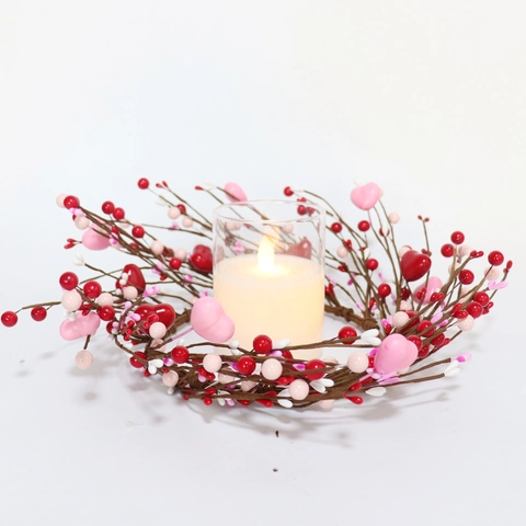 Ghirlanda Di Cuore Artificiale Schiuma Cuori Rossi Rosa Bacca Ramo Romantico Decorazione Sospesa San Valentino Festa Della Mamma
