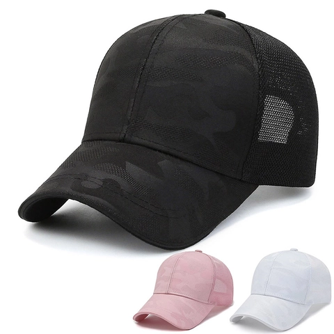 Unisex Camouflage Baseball Kappe Atmungsaktives Mesh Sonnenschutz Outdoor Sport Verstellbare Metallschnalle Polyester Entenzunge Hut