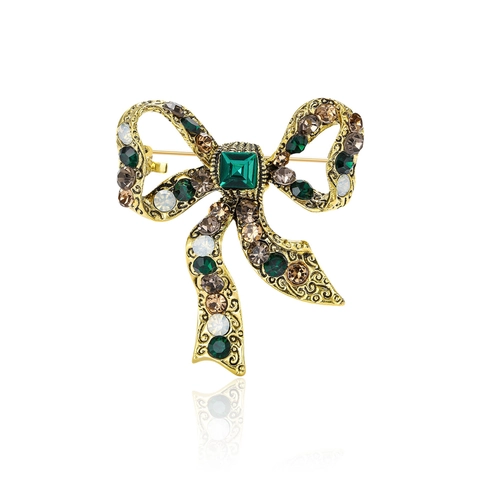 Spilla Fiocco Vintage in Lega con Strass per Donna Elegante Spilla a Fiocco Accessori per Abbigliamento di Alta Qualità Gioielli