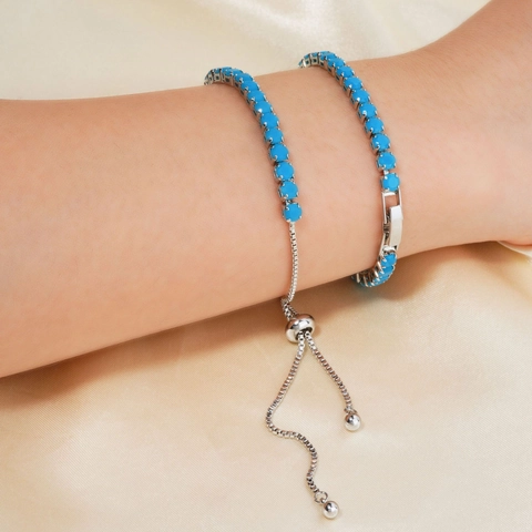 Luxueux Ensemble de Bracelets Tennis Ajustables en Cuivre et Zirconia pour Femmes Bijoux Charm Géométrique Or Rose Accessoire