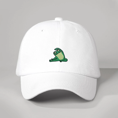 Casquette De Baseball Broderie Grenouille Yoga Ajustable Coton Dad Hat Bord Incurvé Nouveauté Chapeau De Soleil Unisexe
