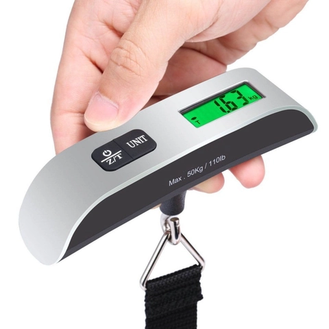 Bilancia Per Valigie Portatile Digitale Elettronica Da Viaggio Con Schermo LCD Retroilluminato In ABS E Acciaio Inossidabile