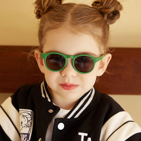 Occhiali Da Sole Per Bambini Polarizzati Protezione UV400 Montatura TPEE Flessibile Retro Tondi Per Neonati Esterno