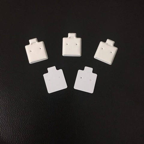 Ohrring Display Karten Weiß Quadratisch PVC Kunststoff Stecker Halter Mit Aufhängelöchern Für Schmuck Präsentation
