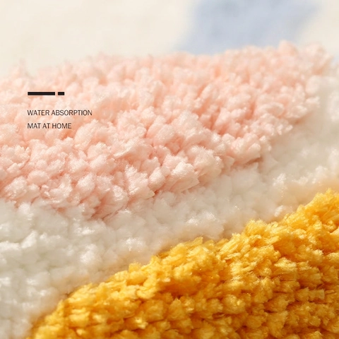 Tapis De Bain Absorbant Antidérapant Microfibre Flocage Tapis De Salle De Bain Wash Your Hands Doux Lavable Décoratif