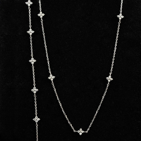 Clover Pendant Necklace 925 Sterling Silver With Zircon 18K Gold Plated Elegant Simple Minimalist For Women
