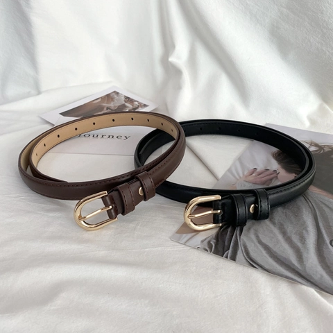 Dames Vintage PU Leren Riem Minimalistisch Dunne Tailleriem Met Legering Gesp Casual Mode Jeans Riem Voor Vrouwen Sieraden