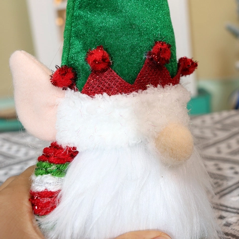 Gnomo De Navidad De Peluche Muñeca Sin Rostro LED Brillante Rudolph Ornamento Decoración De Ventana Festiva Punto Con Lentejuelas
