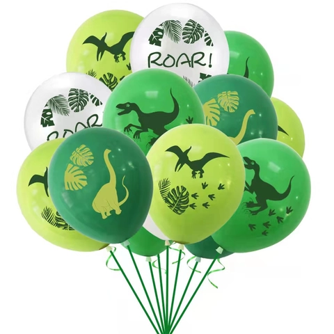 Palloncini In Lattice Dinosauro Stampa Foglia Tropicale Roar Decorazioni Per Feste Di Compleanno Tema Giungla