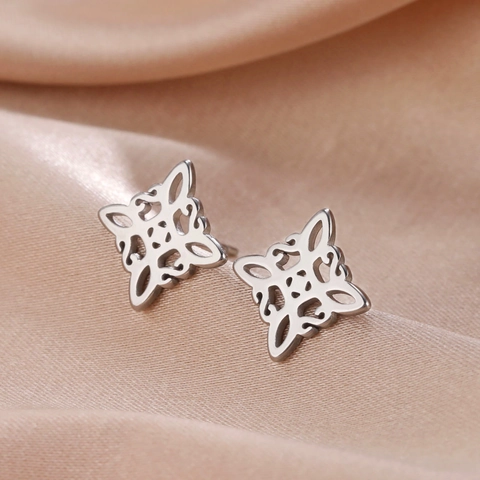 Witches Knot Stecker Ohrringe 304 Edelstahl Durchbrochene Keltische Knoten Wicca S-Form Retro Schmuck Damen