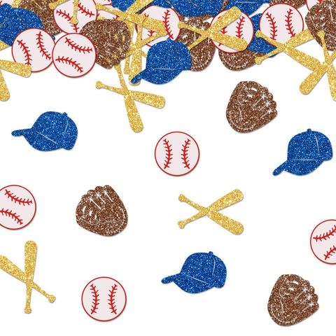 Baseball Confetti Glitter Paper Bat Glove Cap Shaped Sequins For Sports Theme Birthday Party Table Decoration