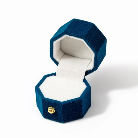 Samt Schmuckschatulle Herz Oktogon Ring Ohrring Organizer Mit Goldenem Metallverschluss Luxus Hochzeit Heiratsantrag Geschenk