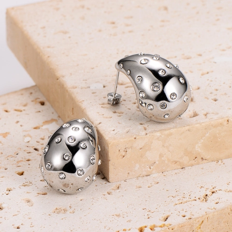 Pendientes De Gota De Agua Vintage Acero Inoxidable Con Diamantes De Imitación Joyería De Moda Para Mujer