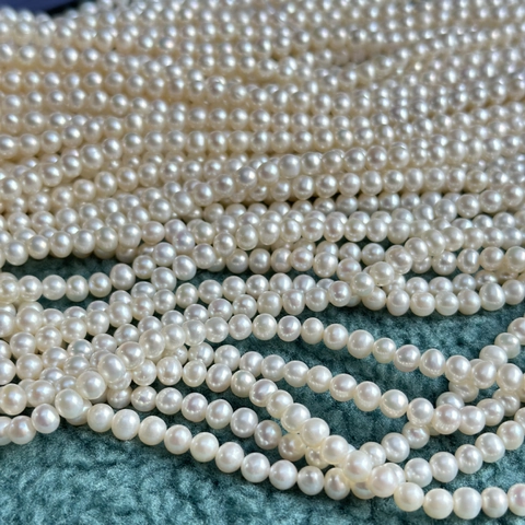 Süßwasserperle D'acqua Dolce Naturali Alta Lucentezza Quasi Rotonde Per La Creazione Di Gioielli DIY Collane Braccialetti Bianco