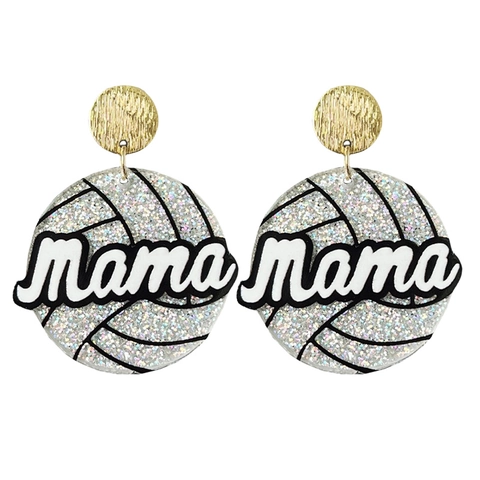 Glitzer Acryl Sport Ball Hängeohrringe Baseball Basketball Fußball Soccer Mama Muttertags Schmuck Geschenk Für Sie