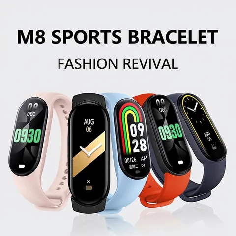M8 Smart Bracelet Fitness Tracker Heart Rate Blood Pressure Oxygen Monitor Waterproof Sport Band Bluetooth Activity Tracker