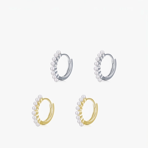 Pendientes De Aro De Plata De Ley 925 Con Perla Artificial Joyería De Moda Elegante Minimalista Para Mujer