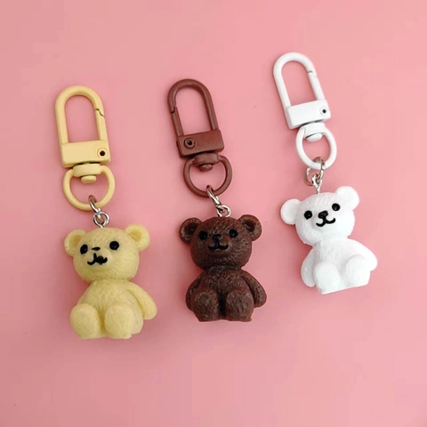 Portachiavi Orsetto Carino Ciondolo Resina Plastica Animale Cartone Animato Ciondolo Per Zaino Chiavi Auto Regalo Kawaii