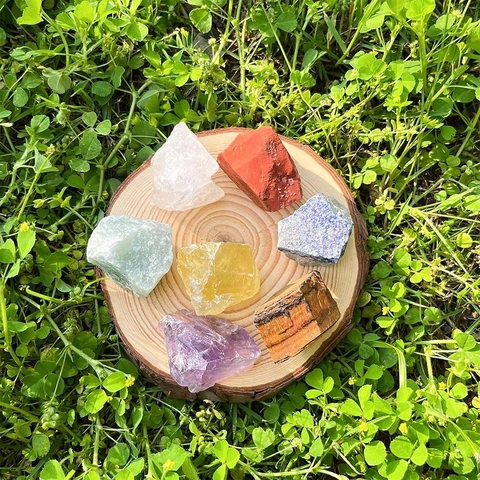 Pietre Di Cristallo Naturali Chakra Rocce Grezze Non Lucidate Per Meditazione Guarigione Arredo Con Borsa