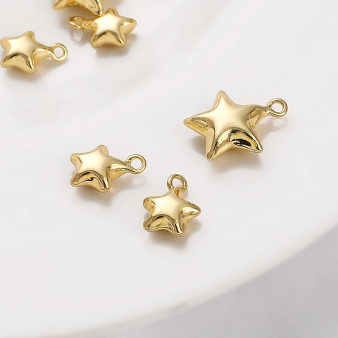 Charme Étoile Pendants Laiton Plaqué Or DIY Création Bijoux Collier Bracelet Accessoire Poli Minimaliste