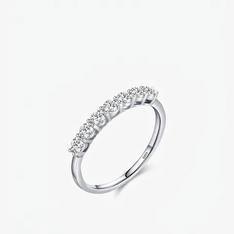 925 Sterling Silber Ring Mit Runden Weißen Zirkonia Minimalistischer Modeschmuck Für Damen Elegant